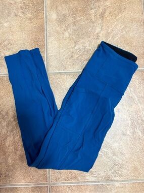Tuff Athletics Black Active Leggings with Blue Waistband